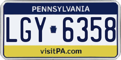 PA license plate LGY6358
