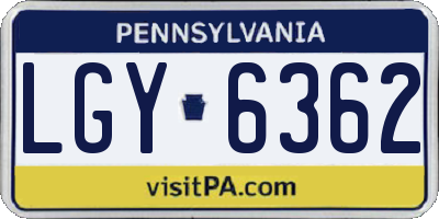 PA license plate LGY6362