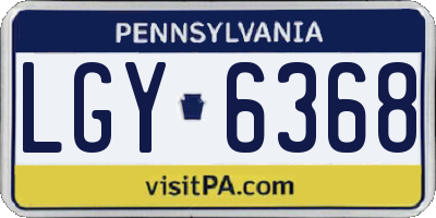 PA license plate LGY6368