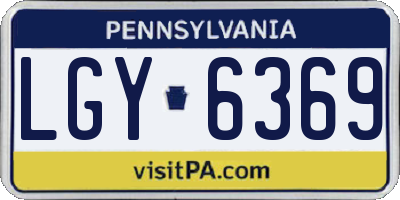 PA license plate LGY6369