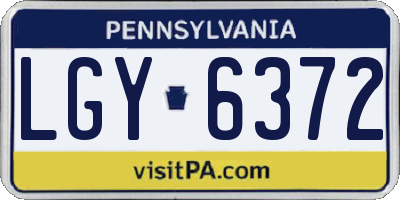 PA license plate LGY6372