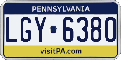 PA license plate LGY6380