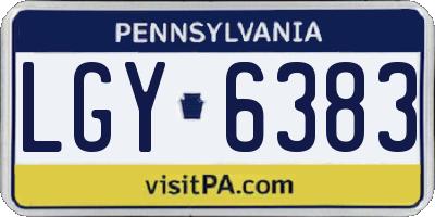 PA license plate LGY6383