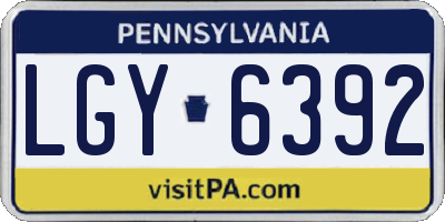PA license plate LGY6392