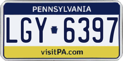 PA license plate LGY6397