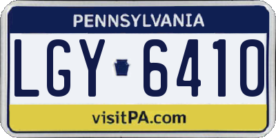 PA license plate LGY6410