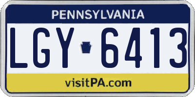 PA license plate LGY6413