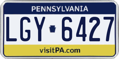 PA license plate LGY6427