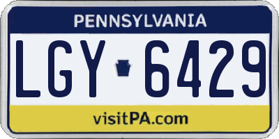 PA license plate LGY6429