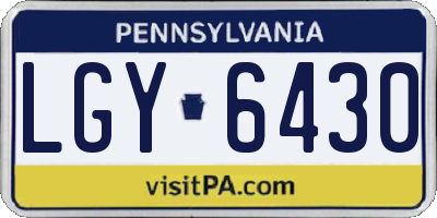 PA license plate LGY6430