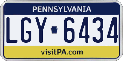 PA license plate LGY6434