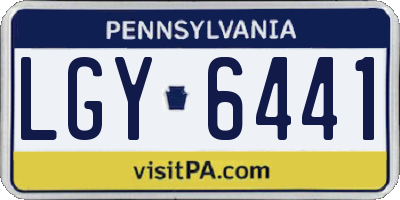 PA license plate LGY6441