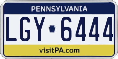 PA license plate LGY6444