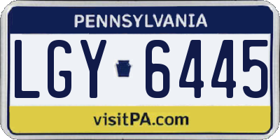 PA license plate LGY6445