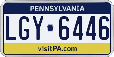 PA license plate LGY6446