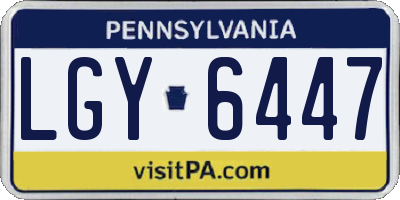 PA license plate LGY6447