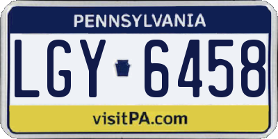 PA license plate LGY6458