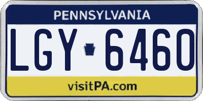 PA license plate LGY6460