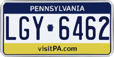 PA license plate LGY6462