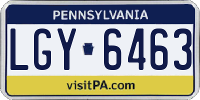 PA license plate LGY6463