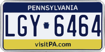 PA license plate LGY6464