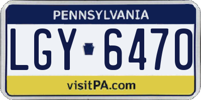 PA license plate LGY6470