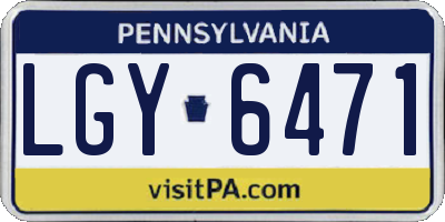 PA license plate LGY6471