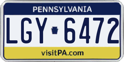 PA license plate LGY6472