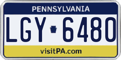 PA license plate LGY6480