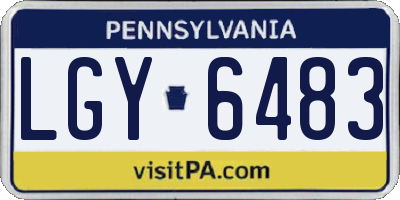 PA license plate LGY6483