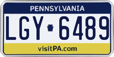PA license plate LGY6489