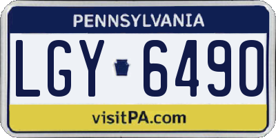 PA license plate LGY6490