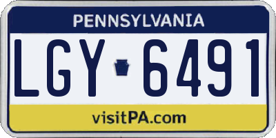 PA license plate LGY6491