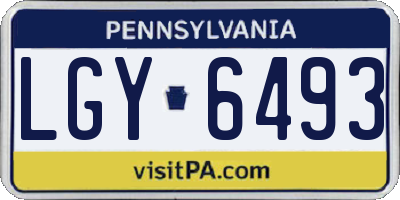 PA license plate LGY6493