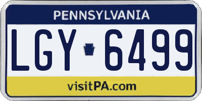 PA license plate LGY6499