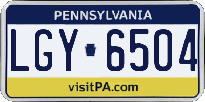 PA license plate LGY6504