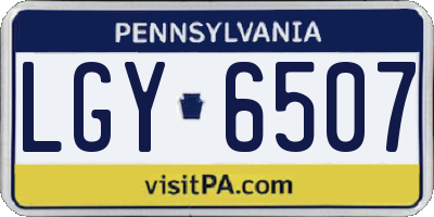PA license plate LGY6507