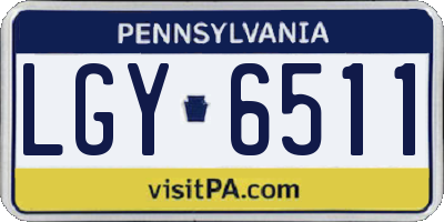PA license plate LGY6511