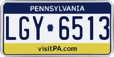 PA license plate LGY6513