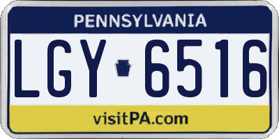 PA license plate LGY6516