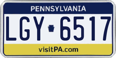 PA license plate LGY6517