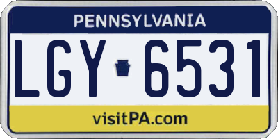 PA license plate LGY6531