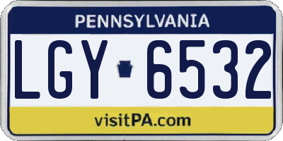 PA license plate LGY6532