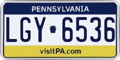 PA license plate LGY6536