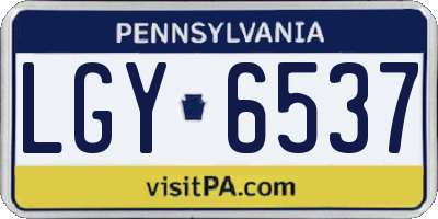 PA license plate LGY6537