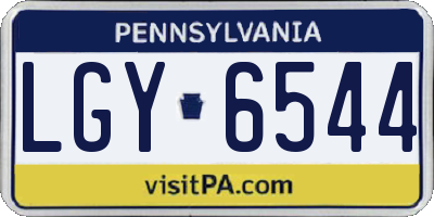 PA license plate LGY6544