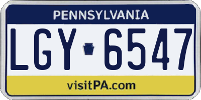 PA license plate LGY6547
