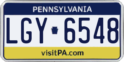 PA license plate LGY6548