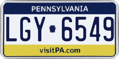 PA license plate LGY6549