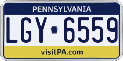 PA license plate LGY6559